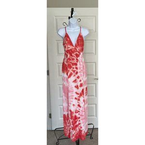 Young Fabulous & Broke Coral and White Tie Die Maxi - size S